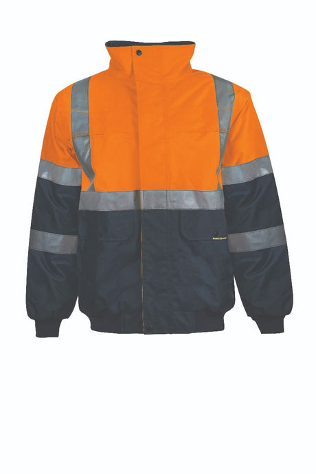 HI VIS TWO TONE WATERPROOF MODERN BOMBER JACKET WITH H PATTERN CSR REFLECTIVE TAPE