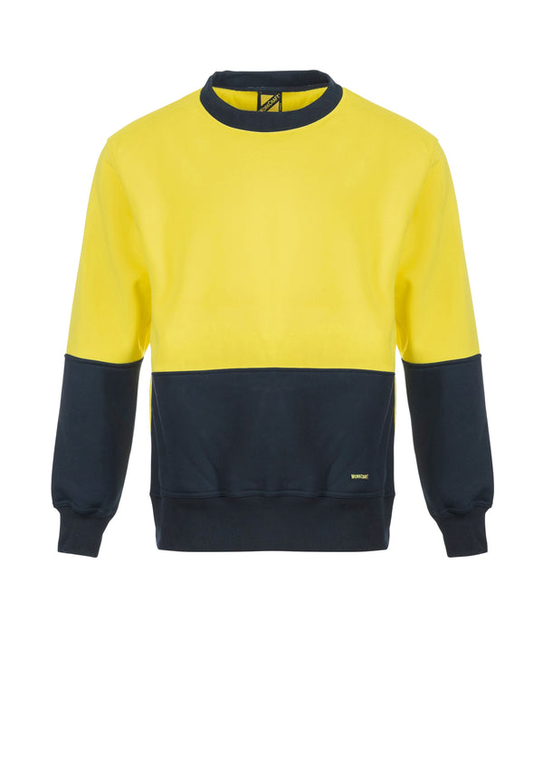 HI VIS TWO TONE CREW NECK PULLOVER - BRUSHED BACK FLEECE