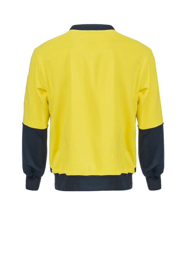 HI VIS TWO TONE CREW NECK PULLOVER - BRUSHED BACK FLEECE