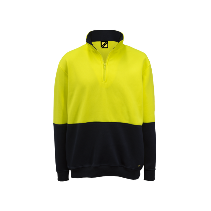 HI VIS TWO TONE HALF ZIP PULLOVER - BRUSHED BACK FLEECE