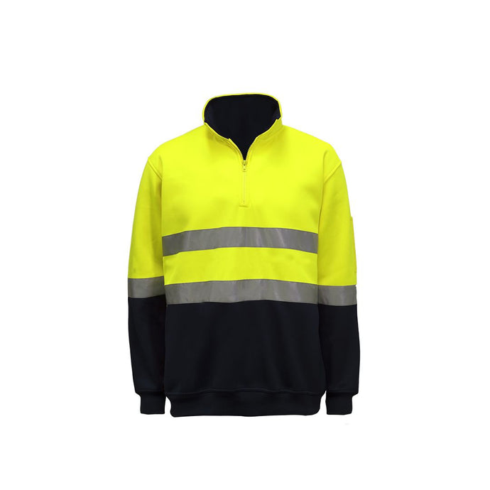 HI VIS TWO TONE HALF ZIP PULLOVER WITH CSR REFLECTIVE TAPE